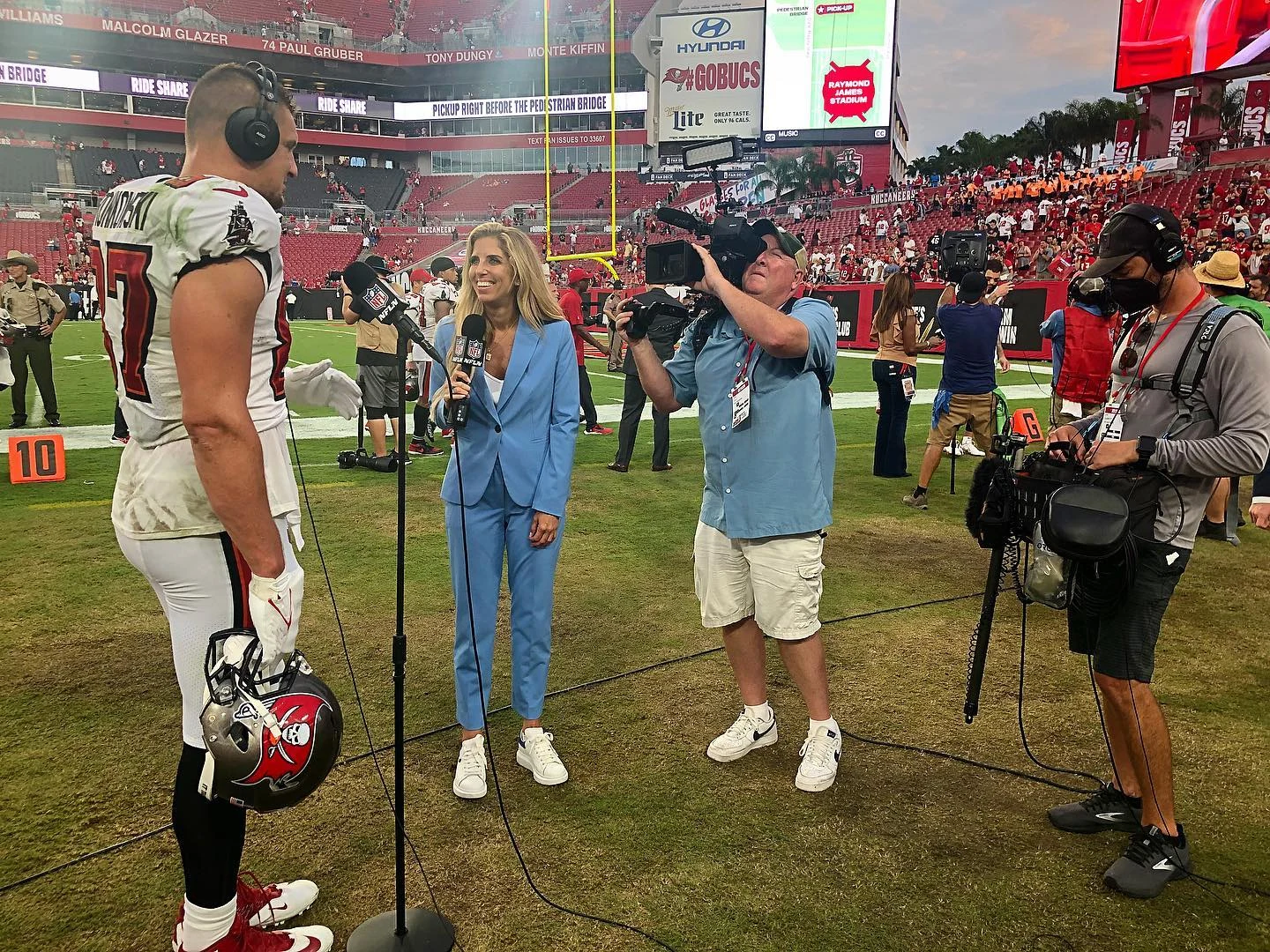 ESPN microphone and sound bag on a broadcast shoot